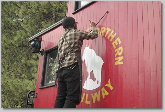 Great Northern lettering on caboose